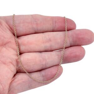 Vintage Gold-Tone Sterling Silver 925 Cable Link Chain Necklace 21"-23"
